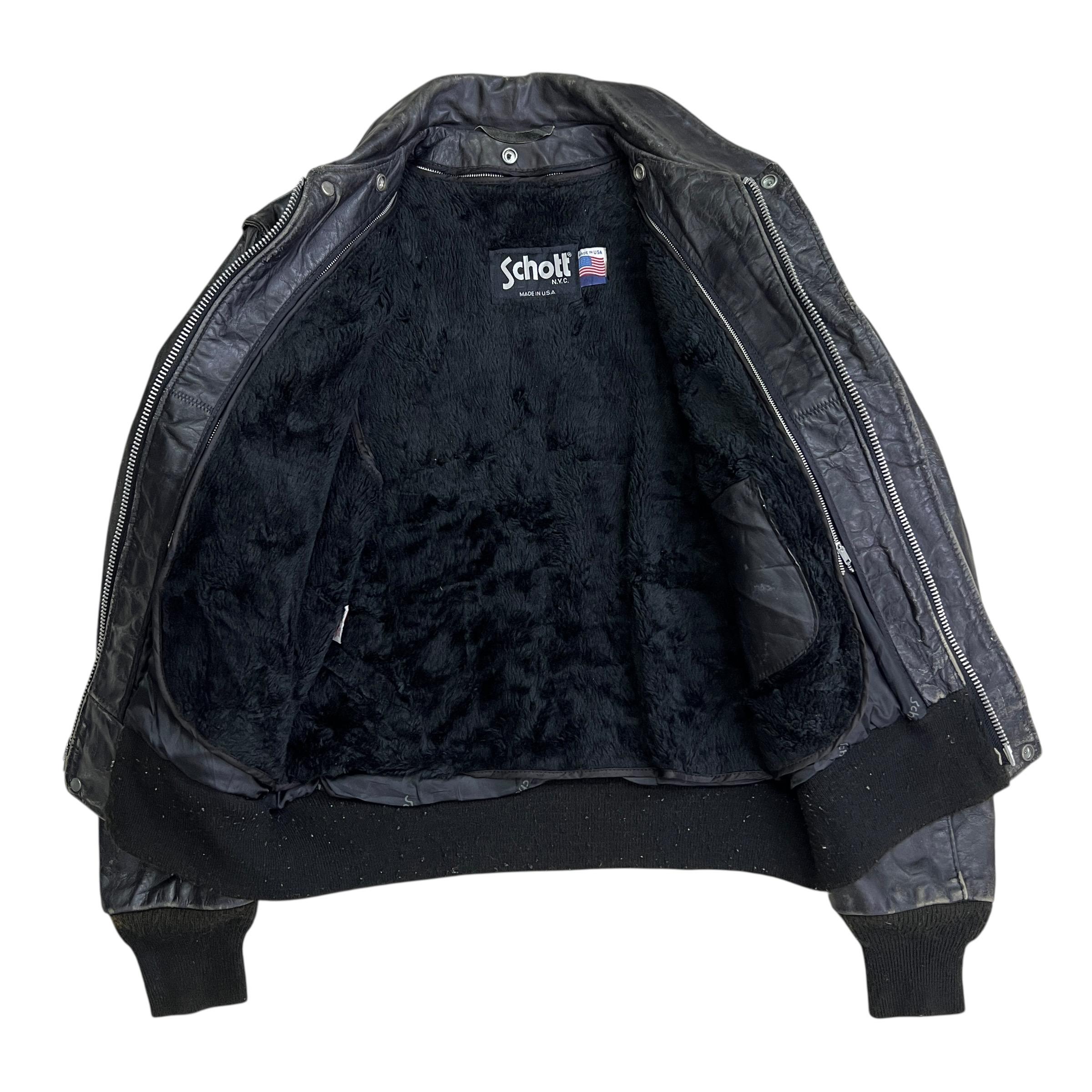 ヴィンテージ Schott NYC G-1 レザーフライトジャケット（シアリング