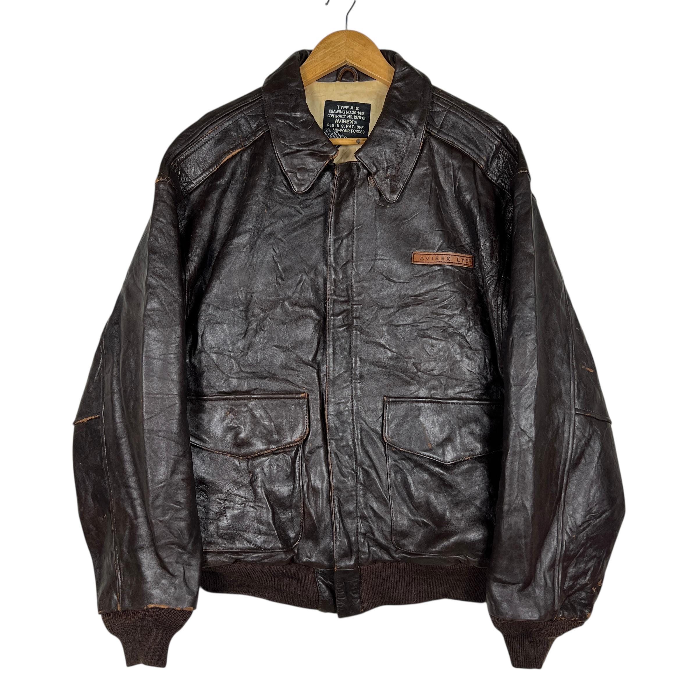 Buy Rare Vintage Avirex Type A-2 Leather Jacket - Size M Online in