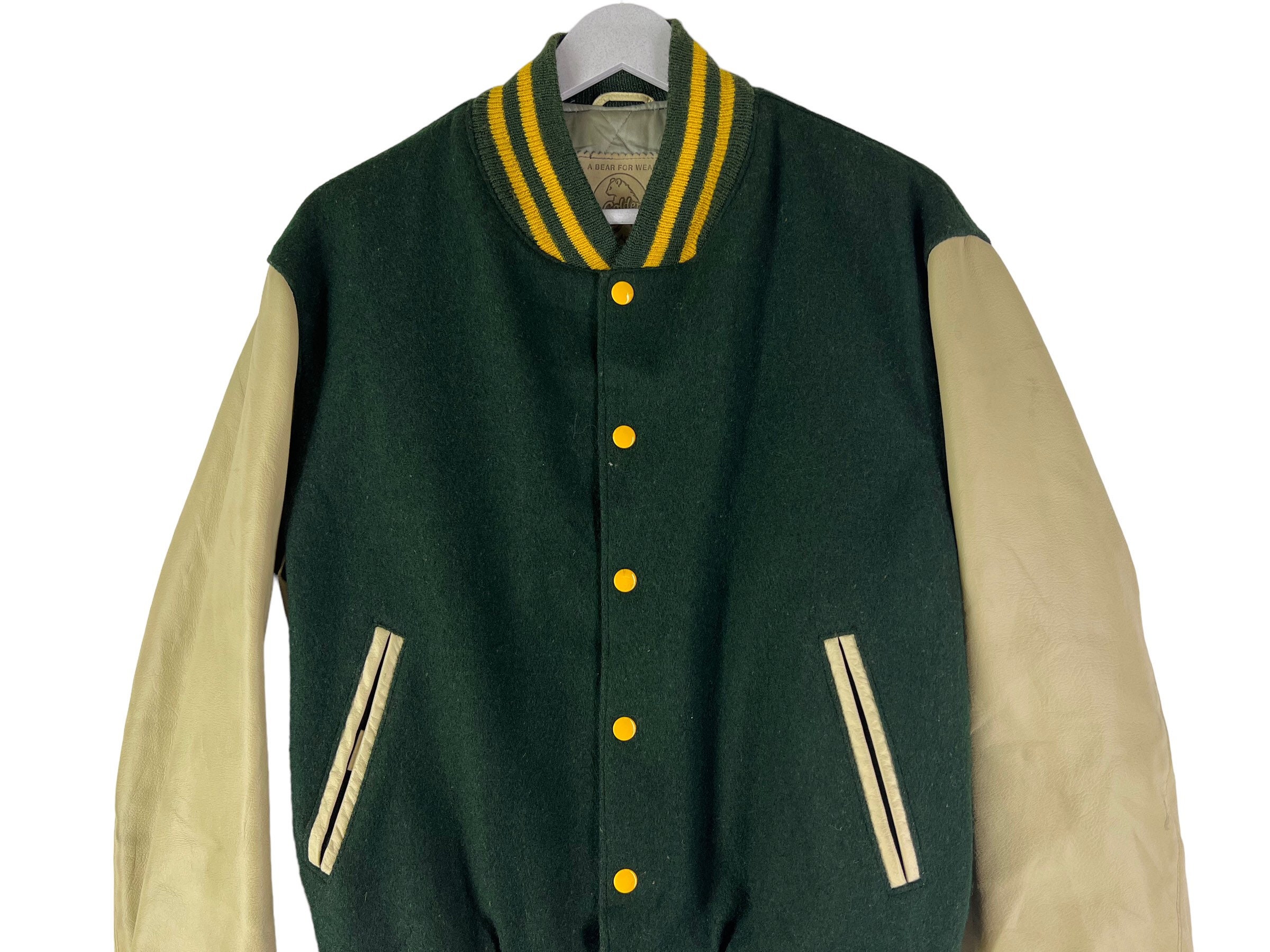 Vintage Golden Bear Letterman Varsity Bomber Jacket Etsy