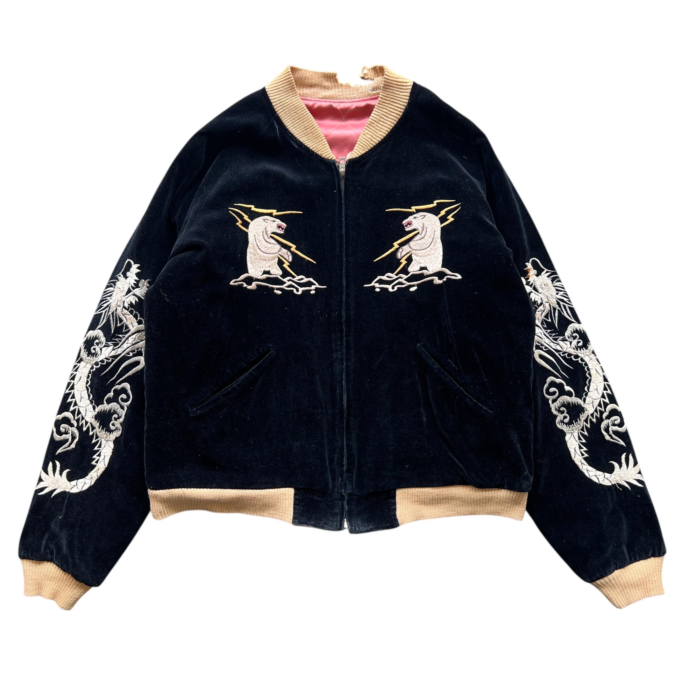 ジャケット・アウター 90s vintage souvenir jacket velvet black il_fullxfull.7069526438_hduf.jpg
