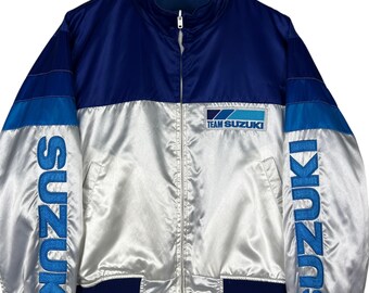 Vintage Suzuki Racing Team Reversible Bomber Jacket Made in Japan