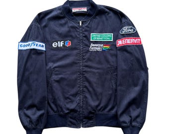 Vintage Benetton Formula 1 Racing Bomber Jacket - Made in Italy
