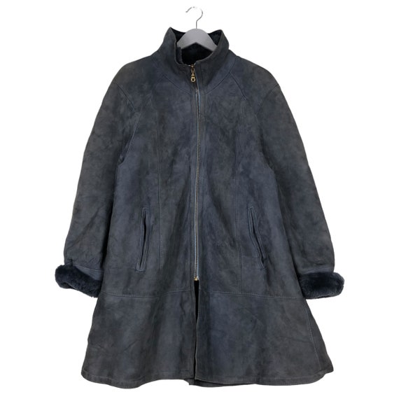 Vintage Jaques Jekel Paris Leather Fur Liner Coat Made in France