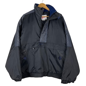 Vintage 90s Nike Big Logo Embroidery Anorak Insulated Jacket size XL