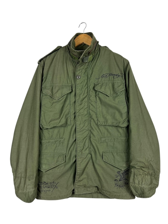 Vintage Ed Hardy M-65 Field Jacket: Koi Fish Graphic, Alpha