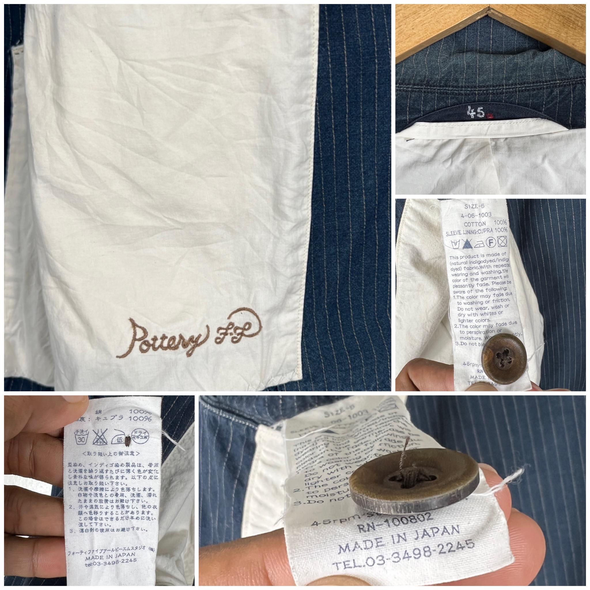 45rpm 染めインディゴストライプブレザージャケット - 日本製、サイズL