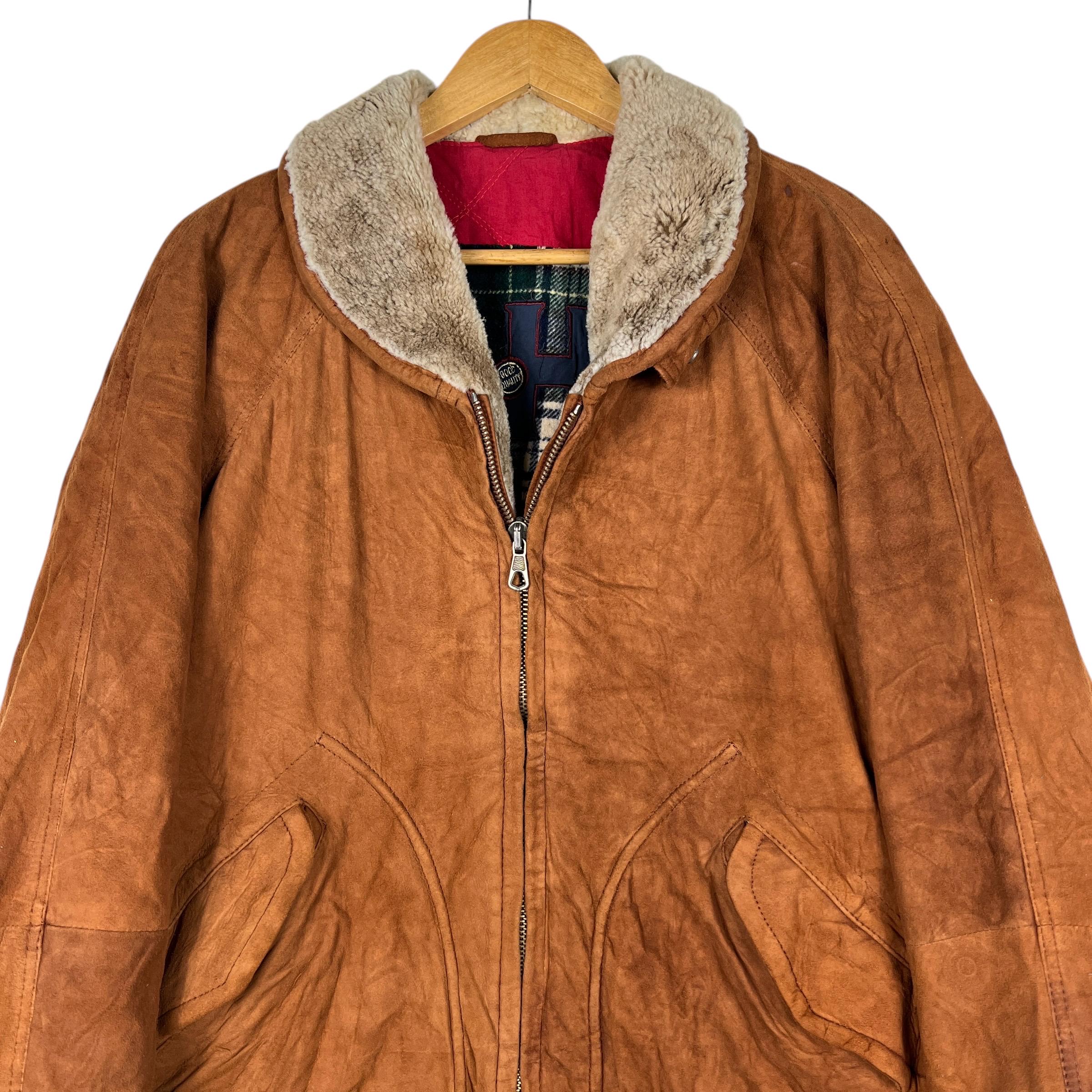 Vintage Harry & Moore Leather Hunting Outdoor Jacket Made in Italy