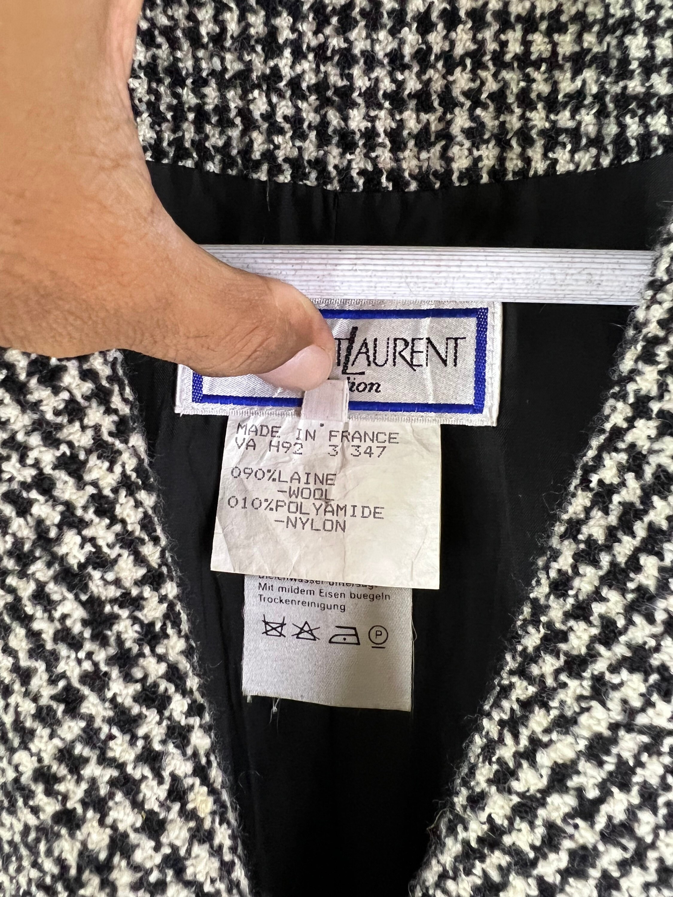 Vintage Yves Saint Laurent Tweed Jacket - 80s Double Breasted