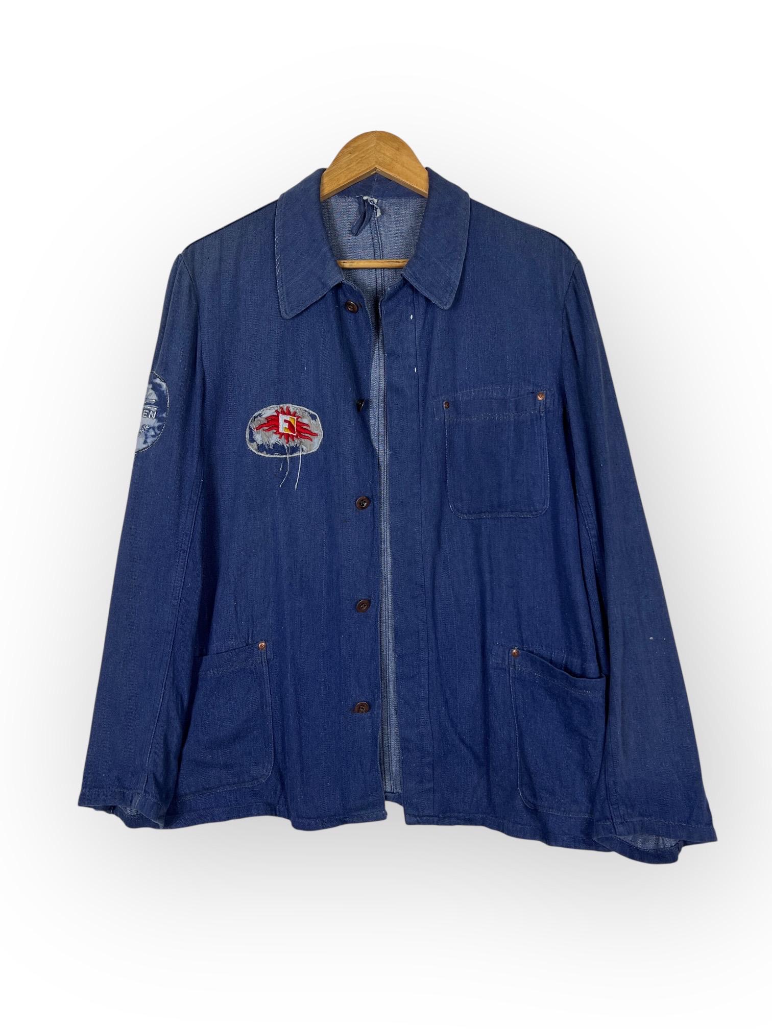 ジャケット・アウター 50~60s Germany work jacket Vintage 50s Mechanic Lined Work Jacket Size Large/XL 1950s