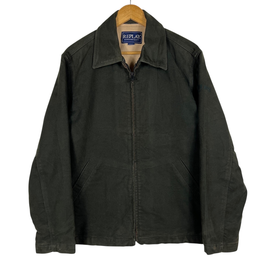 Vintage Replay Moleskin Zip up Deck Jacket Made in Romania - Size ...