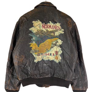Vintage 1980's Type B-3 R Sherman Brown Leather Bomber
