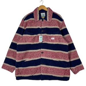 Vintage Nigel Cabourn Stripe Mohair Shirt Jacket made in japan size M
