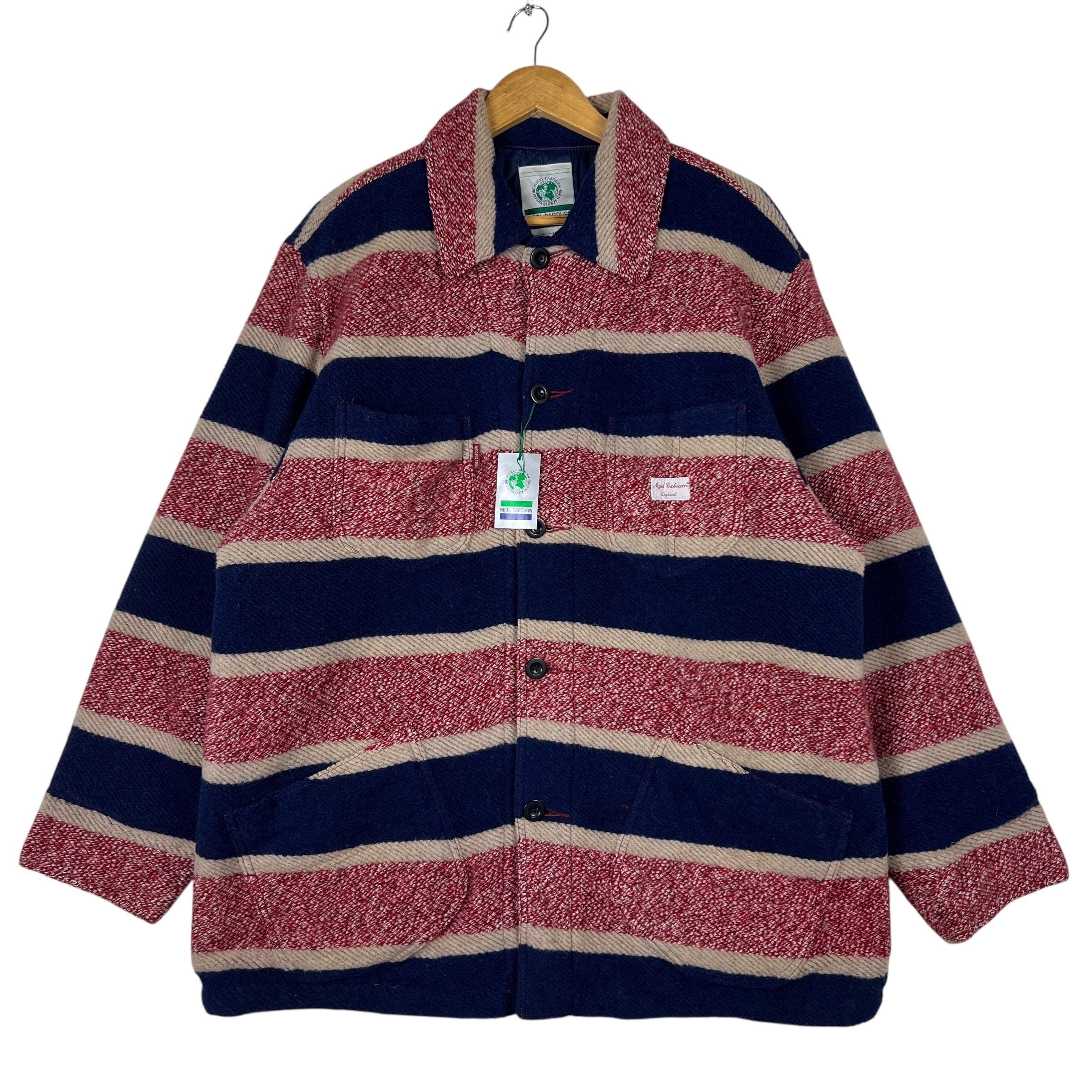 Nigel Cabourn, Vintage Nigel Cabourn Stripe Mohair Shirt Jacket made in japan size M