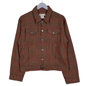 Vintage Dries Van noten Check Wool Trucker Jacket Made In Belgium Size M