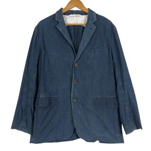 PICK!! 45RPM DYED INDIGO Stripe Blazer Jacket Made In Japan kapital inspired blue blue Size L