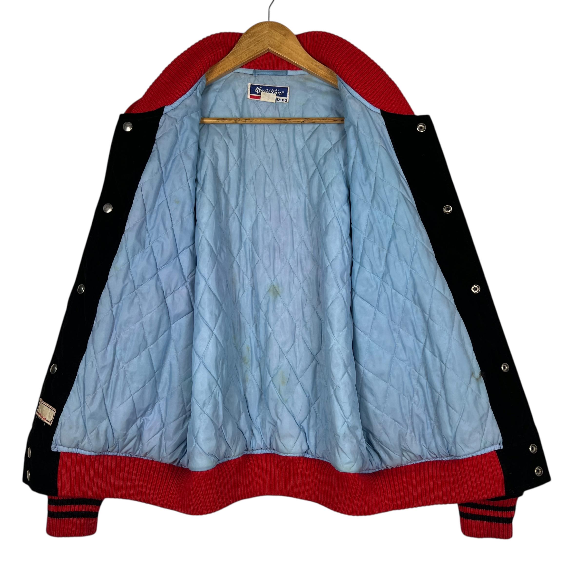 80s Vintage Mizuno Worldwin Velvet Stadium Bomber Jacket Size L 
