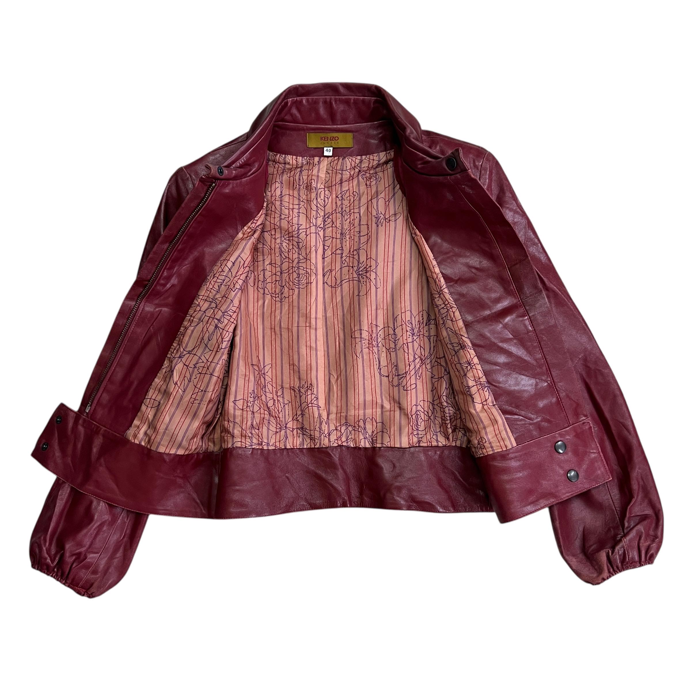 Vintage Kenzo Jungle Leather Jacket Made in France - Size 40