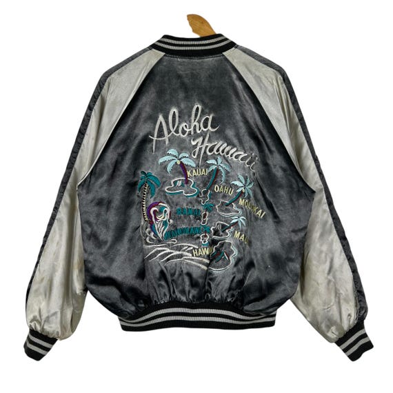 【イチオシ】JUNGLE STORM / SOUVENIR JACKET Vintage Jungle Storm Sukajan Jacket: Aloha Hawaii Souvenir, Size M