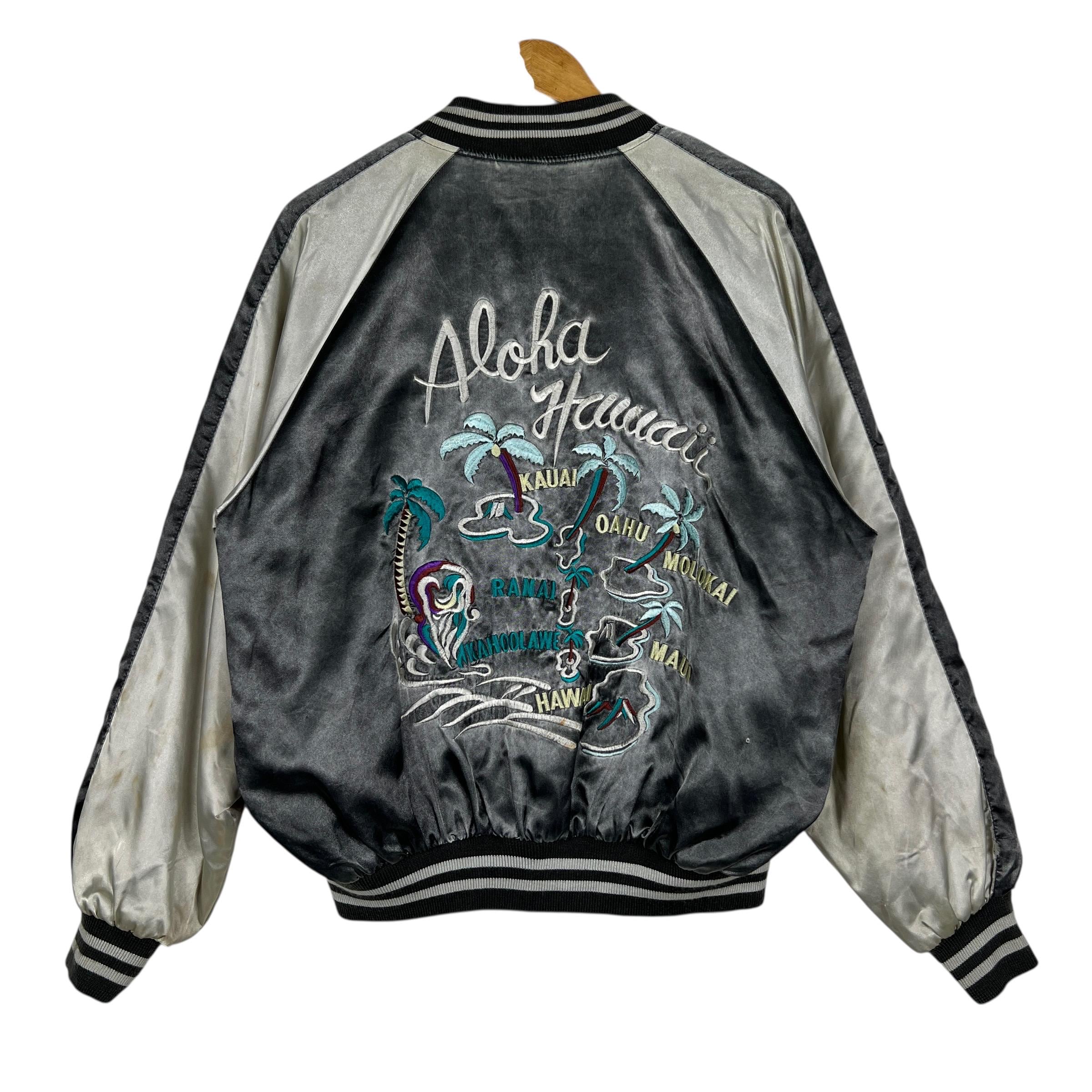 Vintage Jungle Storm Sukajan Jacket: Aloha Hawaii Souvenir, Size M