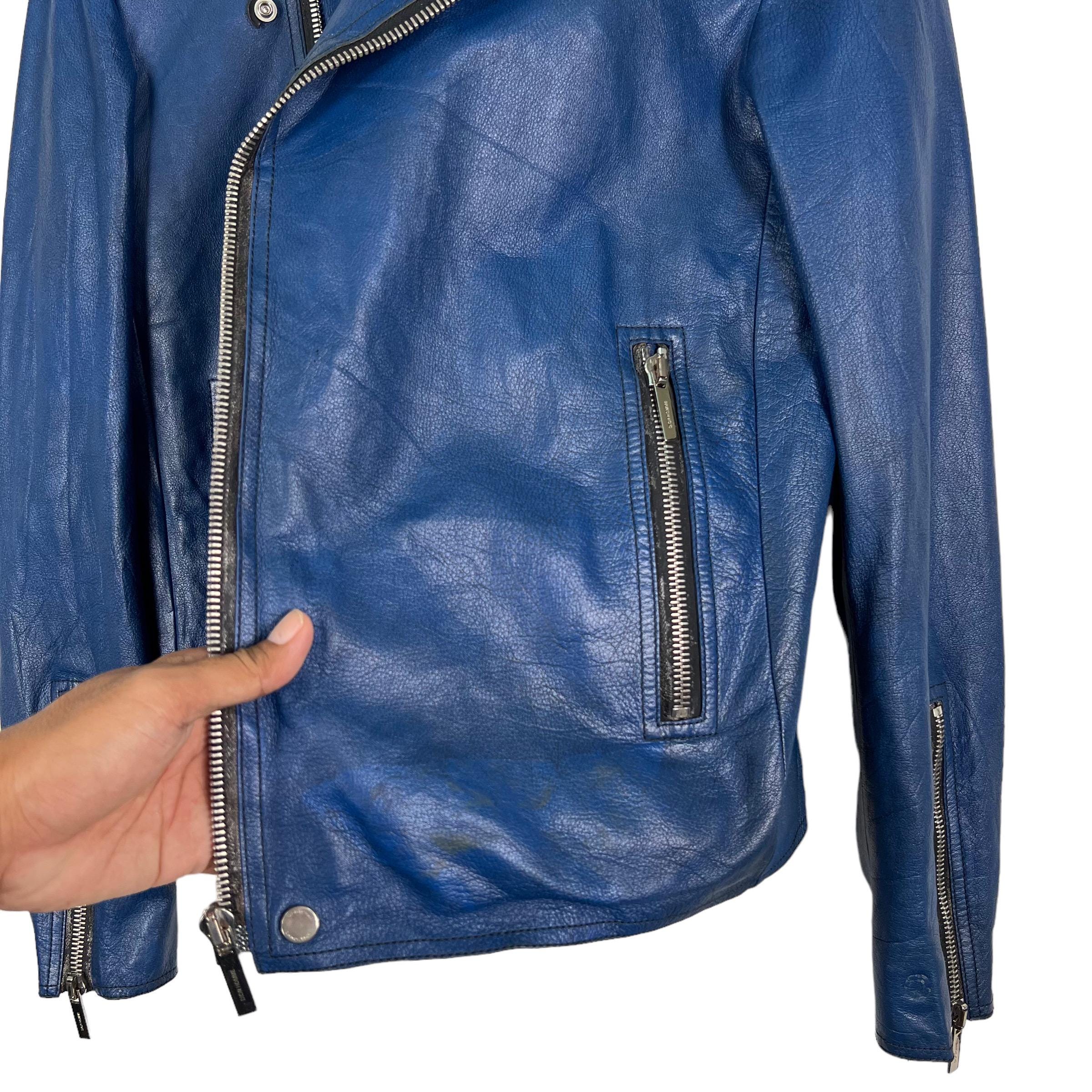 Dior Homme Double Colar Leather Jacket Made in France Size 44 - Etsy