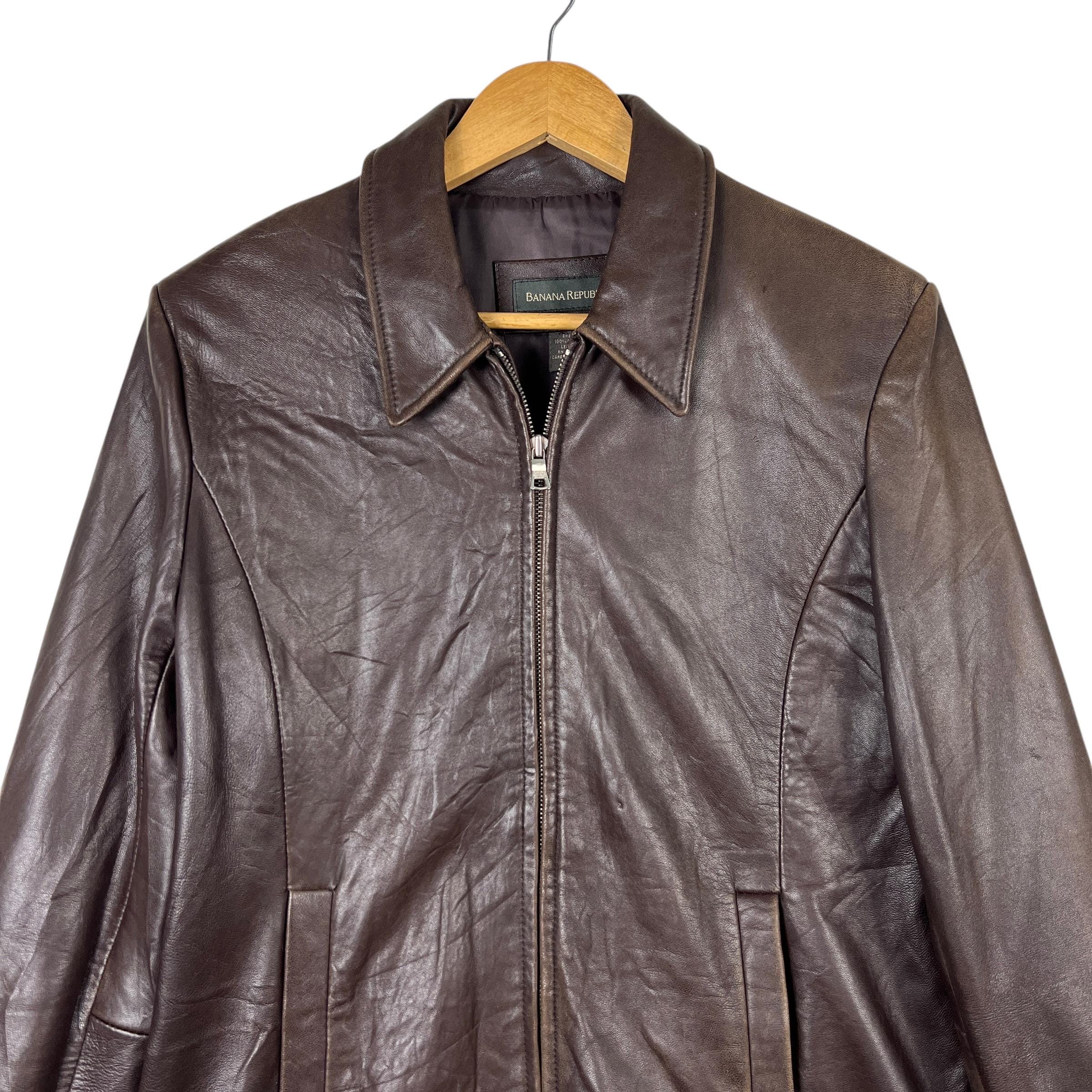 Vintage Banana Republic Leather Blouson Jacket Size M - Etsy