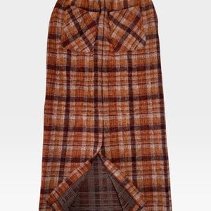 Falda larga vintage Issey Miyake con estampado de cuadros escoceses de la marca Hai Sporting Gear - Talla 26-28 / Mediana en la etiqueta - Hecha en Japón