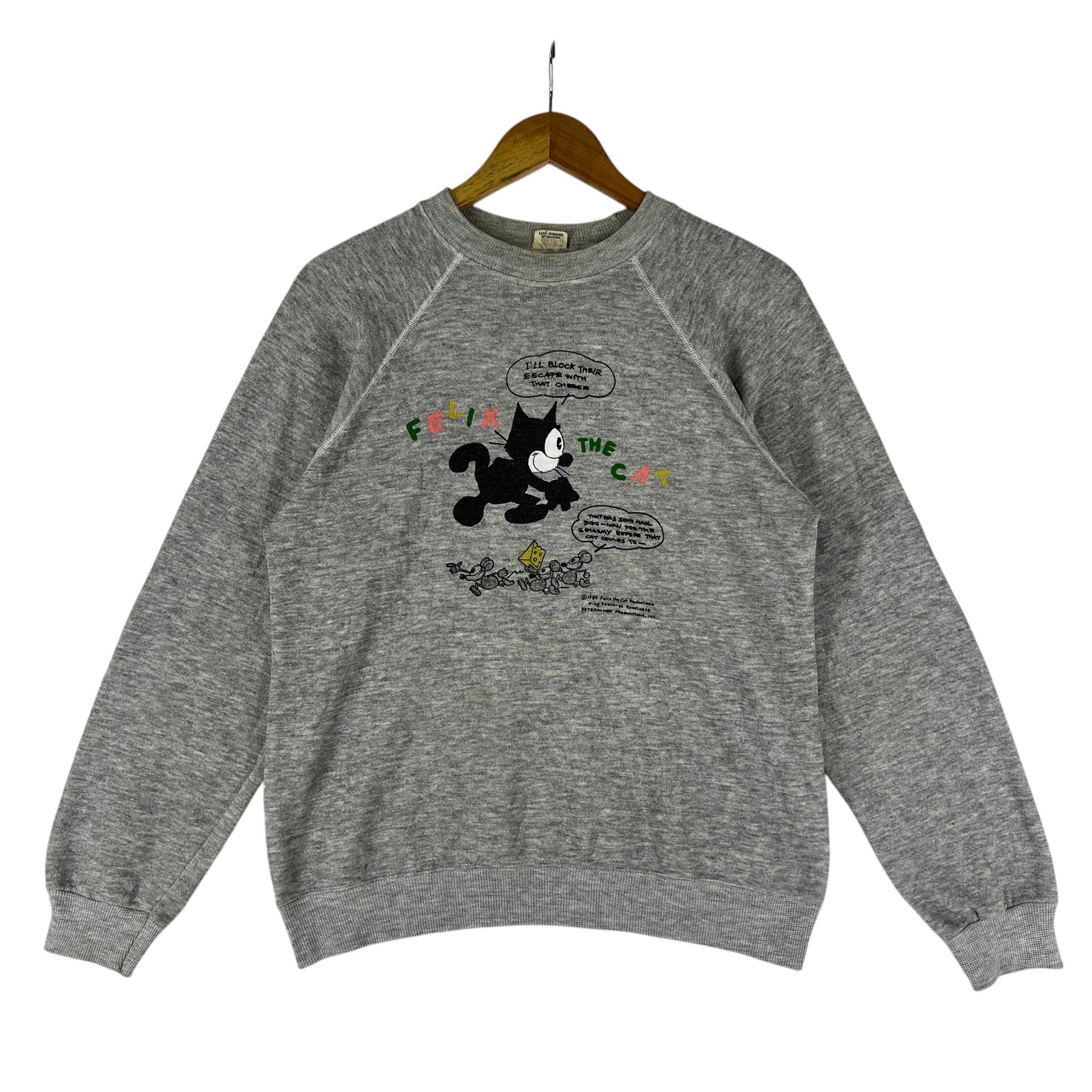 Vintage 80s Felix the Cat X Levis Sweatshirt Made in Usa Size