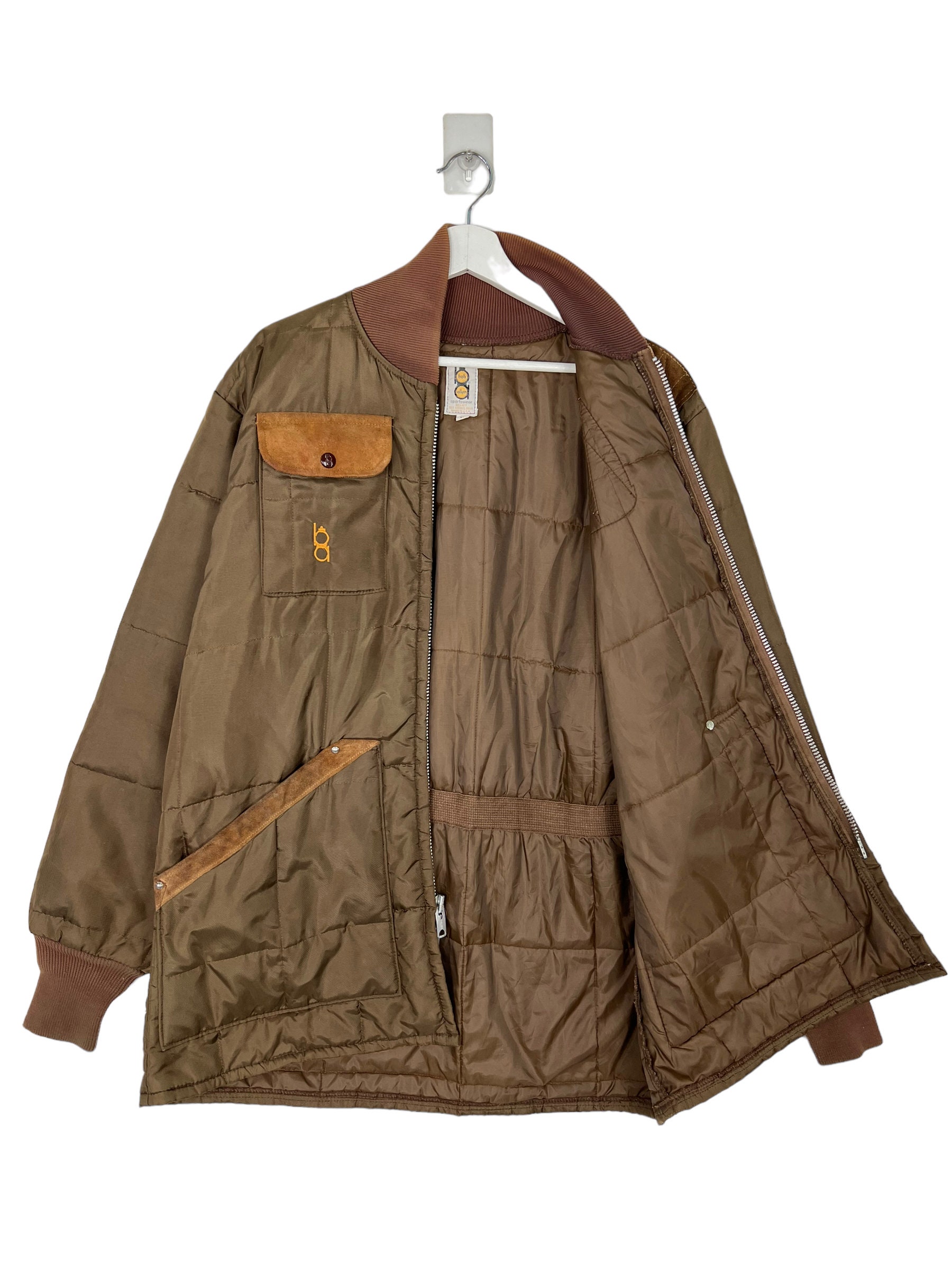 50s 60s Vintage Bob Allen Quilted Hunting Shooting Jacket Made in