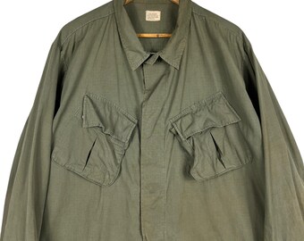 Vintage US Army Jungle Fatigue Jacket Tropical Combat Poplin