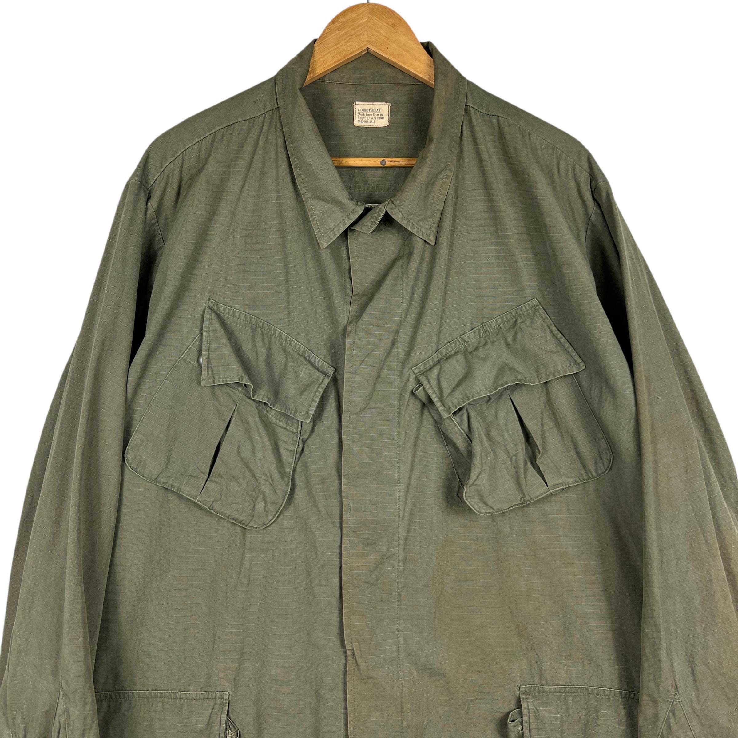 Vintage US Army Jungle Fatigue Jacket Tropical Combat Poplin