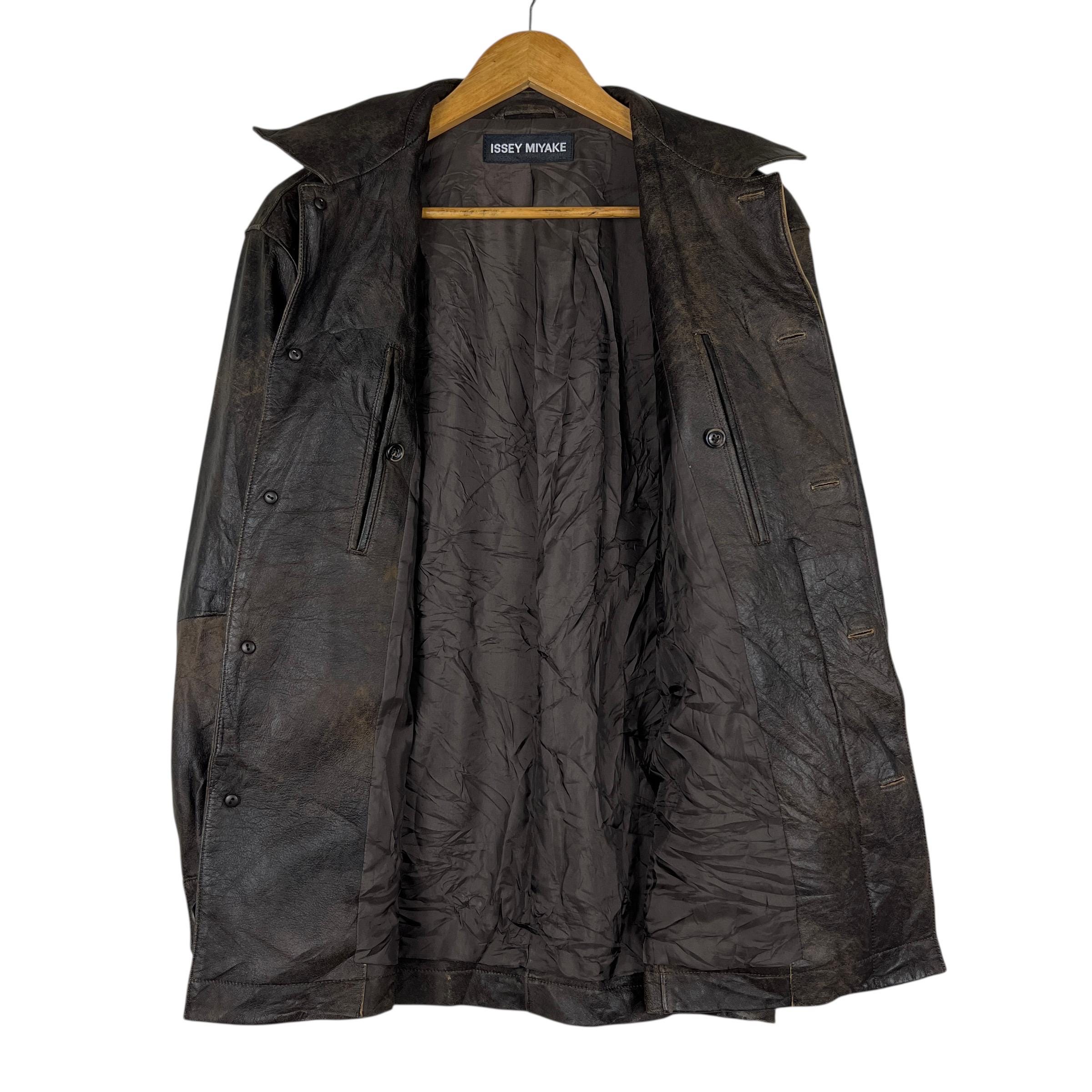 希少なイッセイミヤケ メンズ シープスキンレザージャケット 日本製