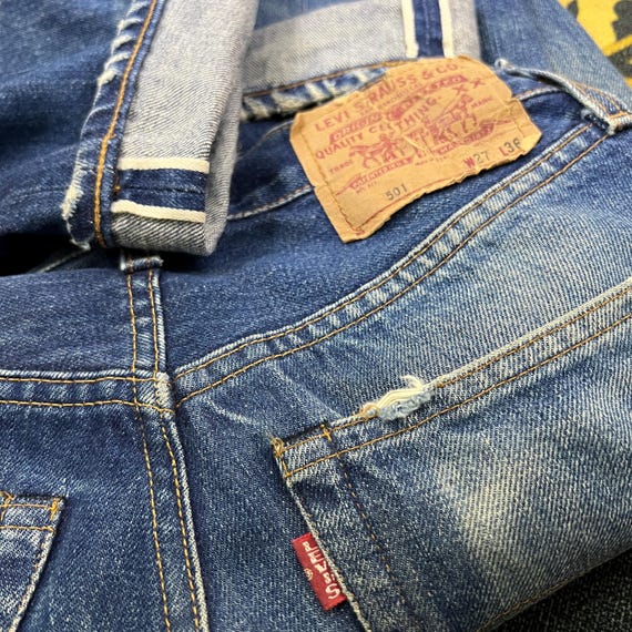 Vintage Levis 501 Big E Redline 555 Button Denim Jeans Made