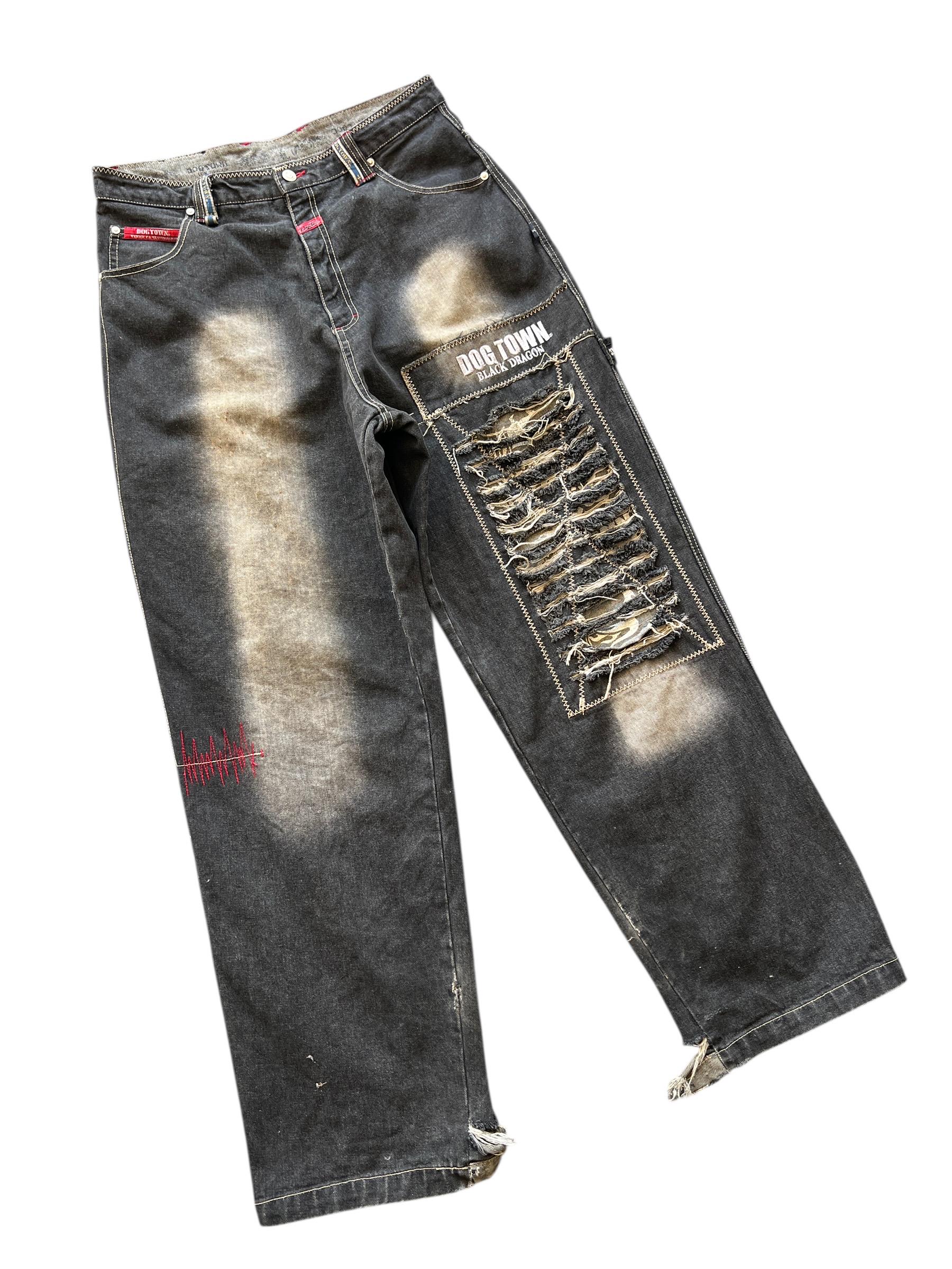 Vintage Dogtown Skateboars Black Dragon Baggy Distressed Denim
