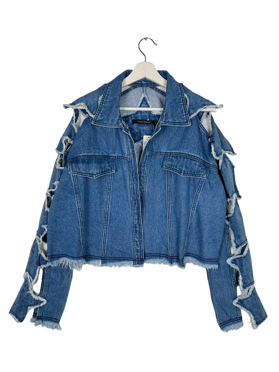 Lgb Pony Stone Star Patchwork Crop Denim Jacket - Etsy