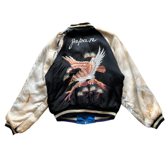 Vintage WWII Souvenir Sukajan Jacket: Embroidered Reversible