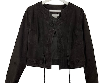 Chaqueta corta sin cuello Dries Van Noten, fabricada en Bélgica - Talla 36
