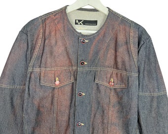 Buy Andrew Mackenzie Dyed Splash Denim Jacket Size L Japanese