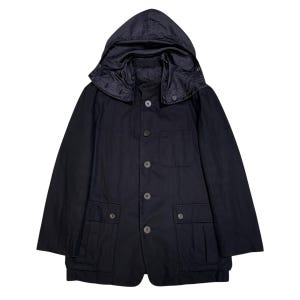 ジャケット・アウター ISSEY MIYAKE 90's leater zip hood jacket Vintage 80s Issey Miyake Skyline Bomber Jacket - Japanese