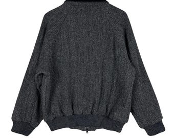 Vintage Harris Tweed X Peregrine Harringbone Bomber Jacket Made in