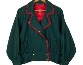 Vintage Cavallo Horse Line Double Snap Breast Bomber Jacket - Size M