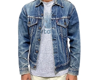 Vintage 60s-70s Levis Capital E Denim Trucker Jacket – Made in USA, Size S