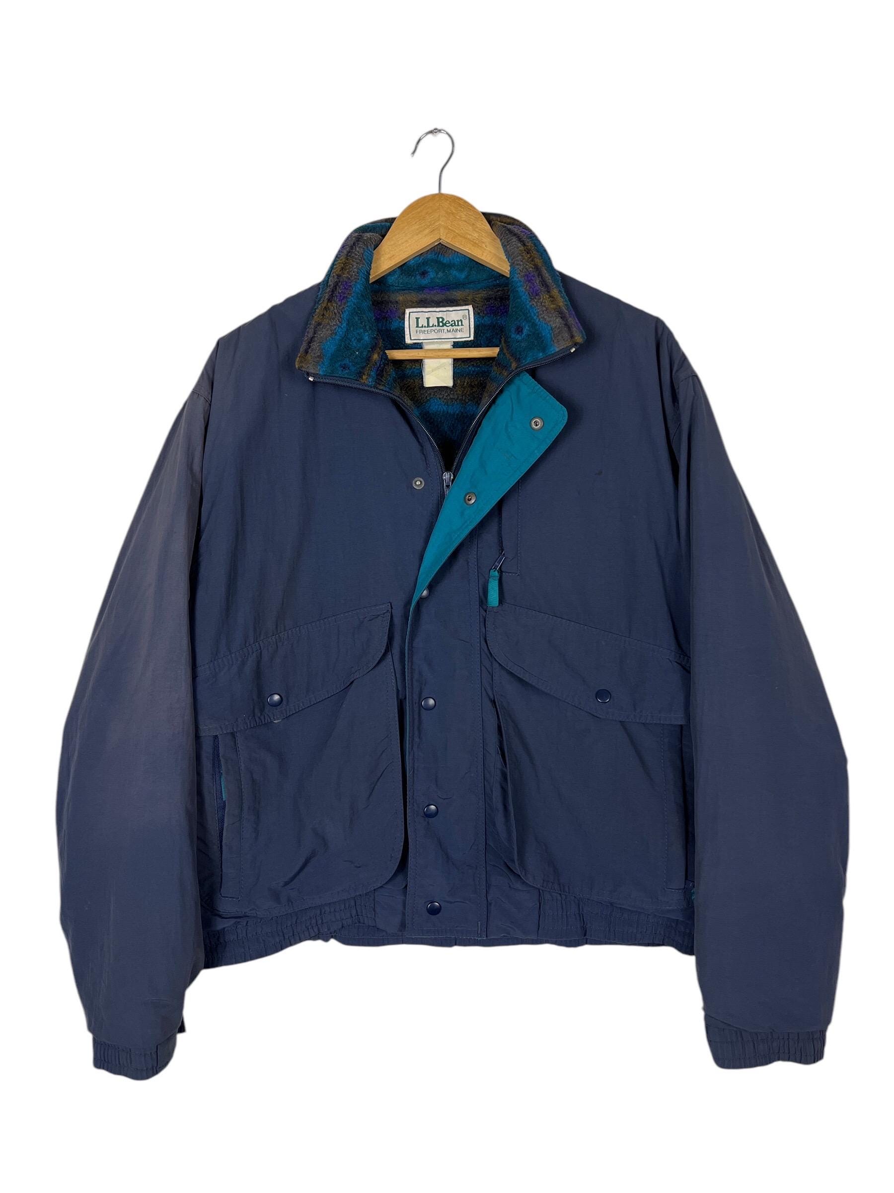80s Vintage LL Bean Goretex Bomber Jacket, Native Fleece Liner (M 