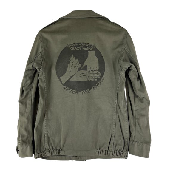 80s Vintage Neil Young Crazy Horse French Army Jacket - Size M