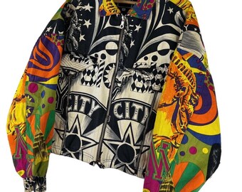 VERSACE - Versace Jeans Couture VINTAGE ニットジャケット White Short jacket with Barocco print Versace Jeans Couture