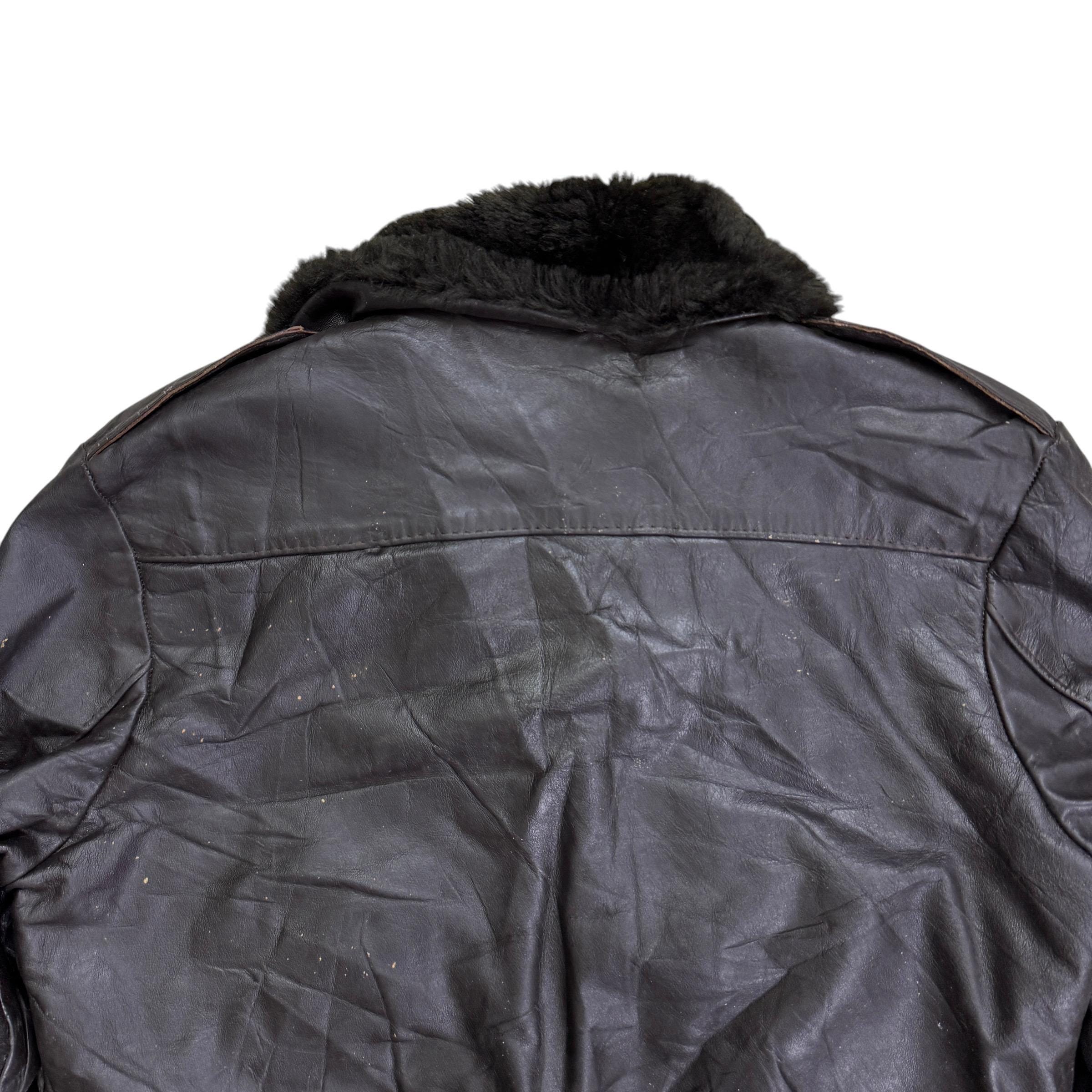 Vintage William Barry G 1 Aviator Style Leather Jacket Made in Usa