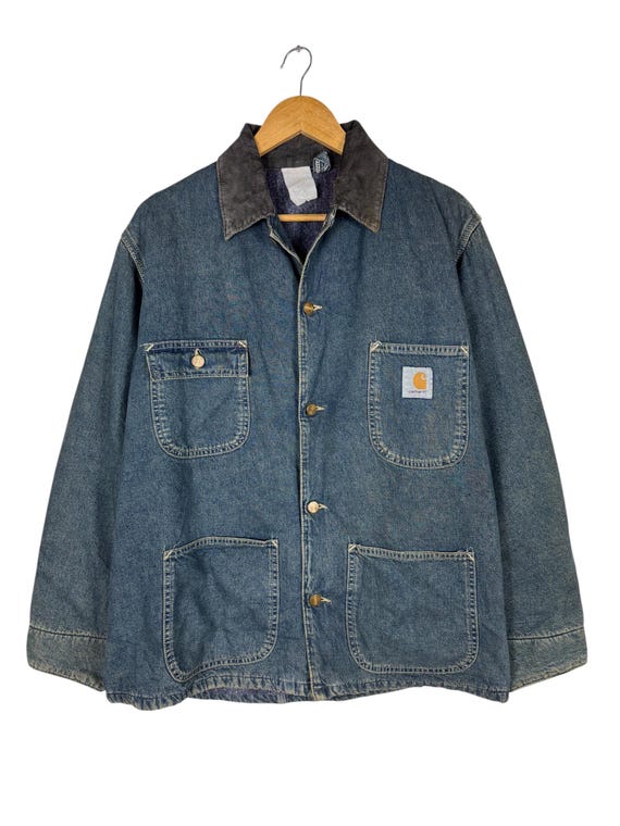 carhartt チョアコート　デニム　ワークジャケット ヴィンテージ カーハート デニム チョアジャケット - ブランケット裏地