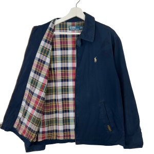 Vintage Polo Ralph Lauren Tartan lining Blouson Harrington Jacket Size M