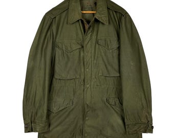 50s Vintage M-51 Field Military Jacket Us Army Conmar Zipper - Size Long Small ( Zipper Not Function )