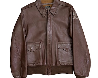 Vintage 1978 Avirex Type A 2 Leather Flight Jacket: Normandy US