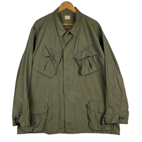 Vintage US Army Jungle Fatigue Jacket ２ Vintage US Army Jungle Fatigue Jacket Tropical Combat Poplin